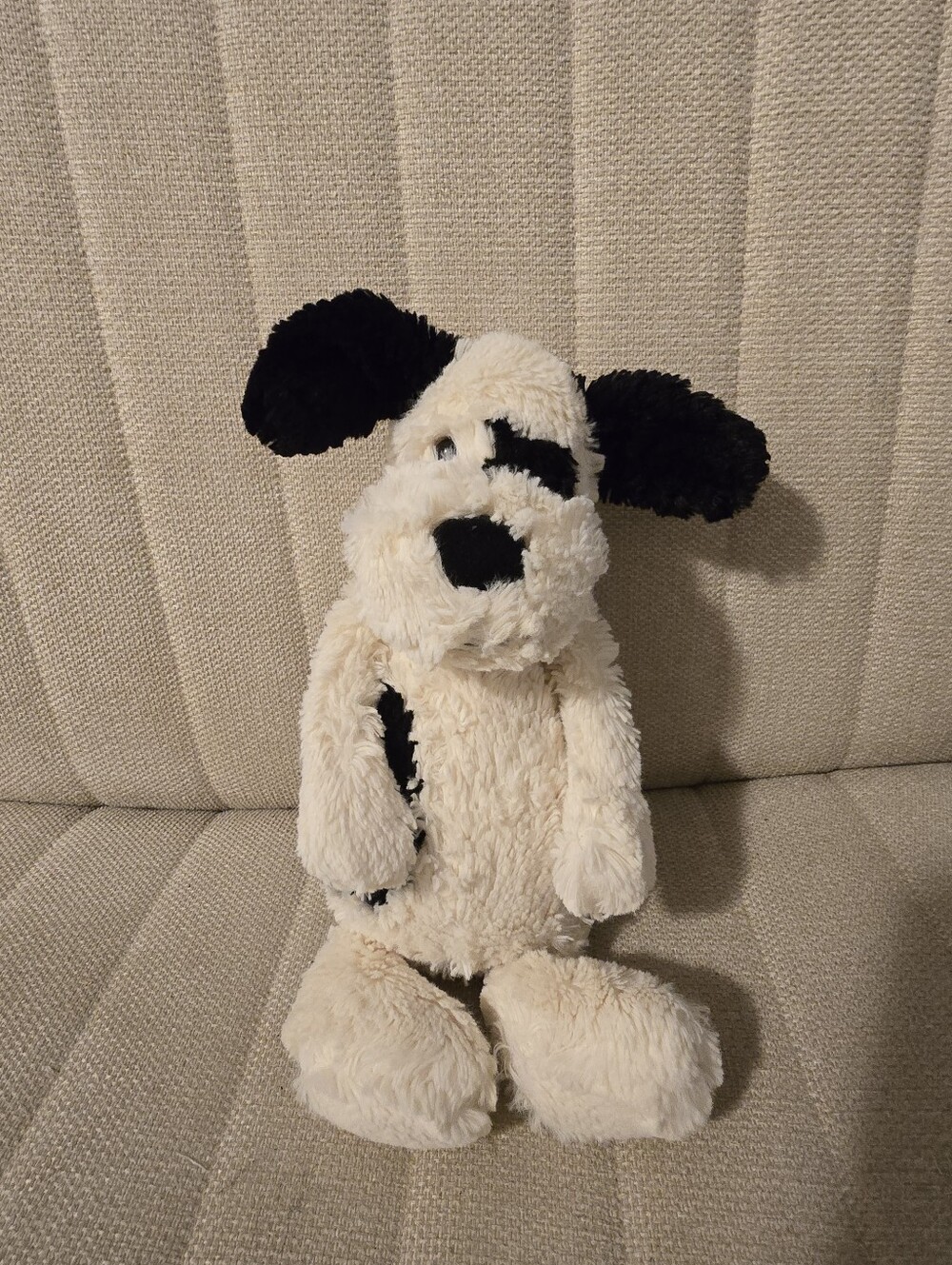 Jellycat Bashful Puppy Dog Black and Cream White 12” Plush Stuffed Animal Toy